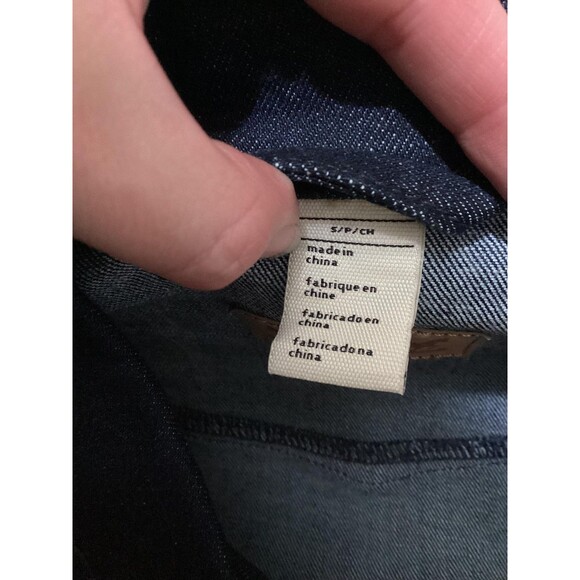 Levis Trucker Denim Jacket Womens Small Dark Indigo Stretch Fitted Button Front - Picture 6 of 7